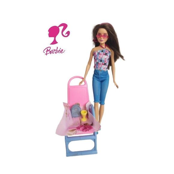 Barbie Skipper Doll Beach Set With Lounge Chair & Accessories - Picture 1 of 5